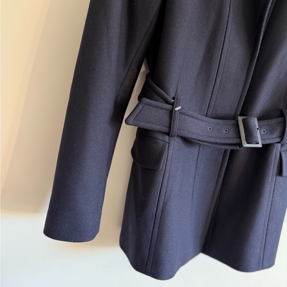 NEW REISS Enara Wool Military Coat Jacket Navy Funnel Neck UK12 US8 EU40 M - Picture 15 of 16